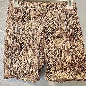 Snake Skin Print Biker Shorts